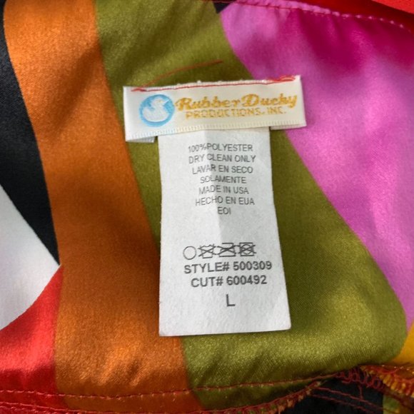 Rubber Ducky Halter Mini Dress L Multicolored V Neck Lightly Padded Zipper - Picture 6 of 6